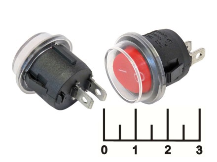 Выключатель 250/6 KC01 красный 2 контакта с защитным колпачком (№353(1))