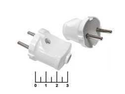 Вилка электрическая без земли белая Universal (A113)