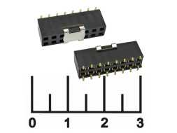 Разъем PBD-16 (2*8) гнездо шаг 2.54мм SMD черный