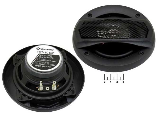 Динамик 4 Ом 20W 130х53мм 5&amp;quot; FCT-1045F (магнит 60мм) (+ решетка)