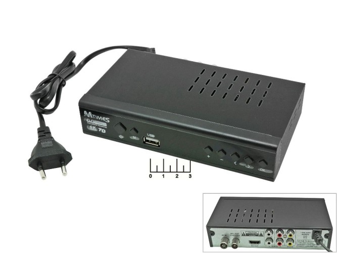 Ресивер цифровой телевизионный DVB-T2 Mtimes T9000PRO + медиаплеер (шнур 3RCA-3RCA)