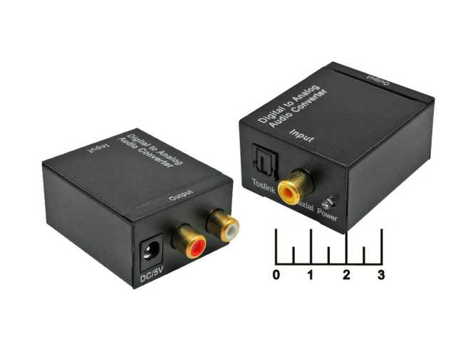 Конвертор Toslink+RCA(coaxial)-выход 2RCA audio (питание USB)
