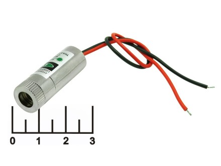 Лазерный модуль 520нм 12мм 3-5V 5mW зеленый (точка)