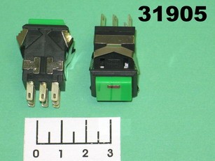 Кнопка IPBS-Q/Q зеленая LED RED без фиксации 8 контактов (ЧК)