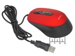 Мышь компьютерная USB проводная Smartbuy ONE SBM-265-R (красная) (бесшумная)
