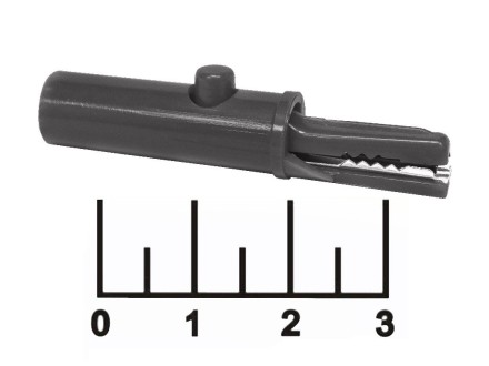 Зажим крокодил L-50 черный изолированный для толстых щупов (ETL-27.259)