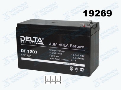 Аккумулятор 12V 7A DT1207 Delta