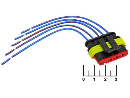 Разъем 5pin гнездо влагозащищенный на проводе 2820891 Cargen (AX323)