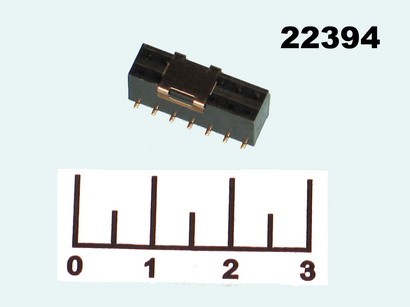 Разъем PBD-14 (2*7) SMD гнездо шаг 2.54мм черный