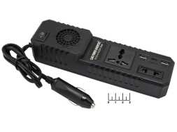 Инвертор 12/220V 200W + 2USB + Type C 5V 3.1A №1666