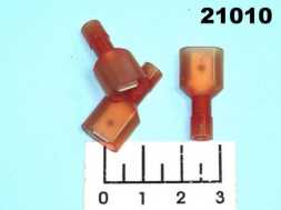 Клемма ножевая штекер 6.3мм красная нейлон