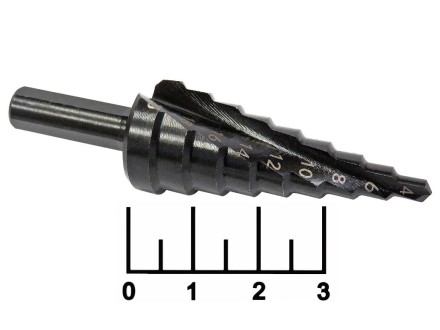Сверло конусное-спиральное 4-20мм черное