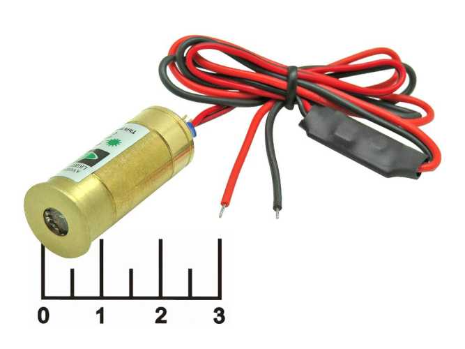 Лазерный модуль 532нм 13мм 3V 45mW зеленый (крест)