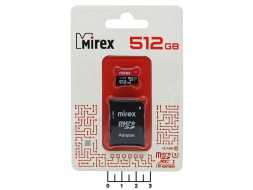 Карта памяти micro SD 512Gb + адаптер SD Mirex class10 UHS-I U3