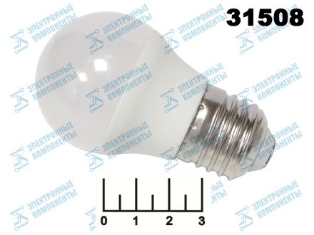 Лампа светодиодная 220V 8.5W E27 4500K белый шар G45 матовая Космос (45*82) (740lm)