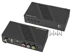 Ресивер цифровой телевизионный DVB-T2C Орбита OT-DVB33 + медиаплеер  (шнур 3RCA-3RCA)