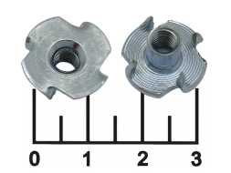 Гайка М5 5*10мм врезная 4 зуба (1 штука)