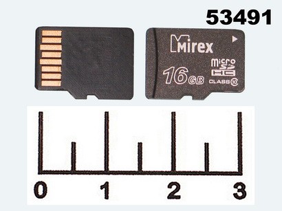 Карта памяти micro SD 16Gb Mirex class10