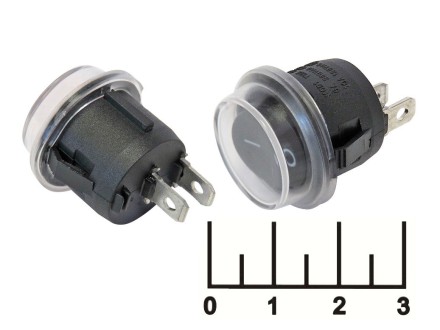 Выключатель 250/6 KC01 черный 2 контакта с защитным колпачком