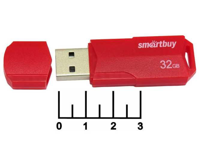 Flash USB 2.0 32Gb Smartbuy Clue (красная)