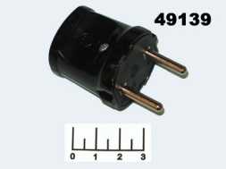 Вилка электрическая без земли черная Makel (10051)