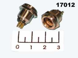 Разъем mini XLR штекер 5 контактов в панель под гайку