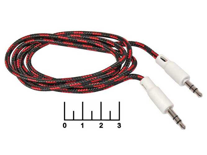 Шнур AUD 3.5-AUD 3.5 стерео 1м пластик шелк (белый) OL-31 (AUX)