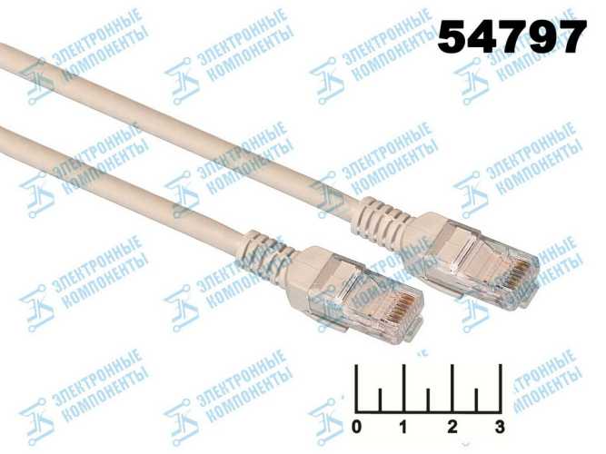 Шнур 8P8C-8P8C (RJ-45) 1м Dayton (4-0053) (патч-корд) (UTP) серый