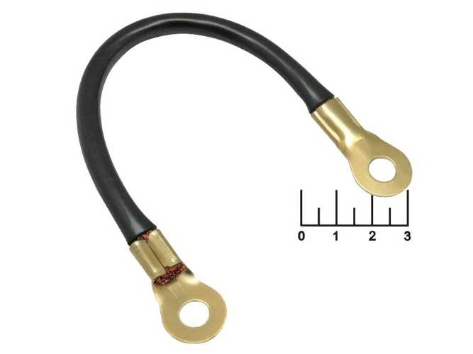 Провод массы с клеммами кольцевыми 8мм 1*16мм 20см (5812)