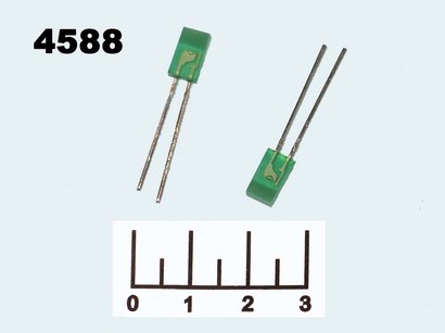 Светодиод LED КИПД28Г-Л зеленый плоский 3V