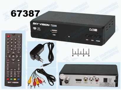 Ресивер цифровой телевизионный DVB-T2 Sky Vision T2206 + медиаплеер