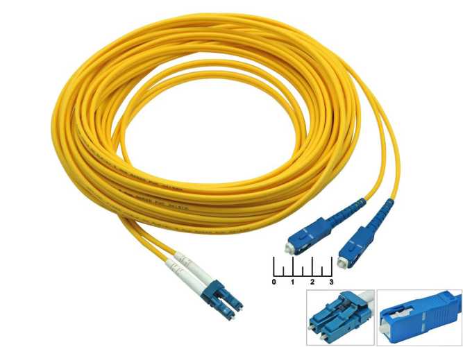 Шнур оптический 2LC/UPC-2SC/UPC 3.0мм 12м
