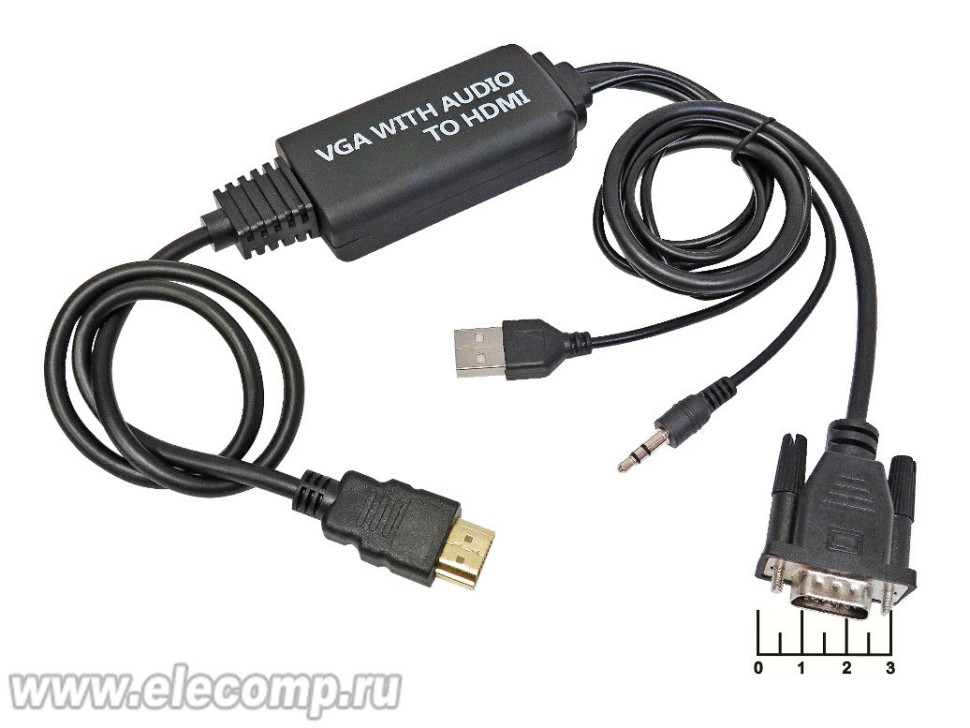 КОНВЕРТОР VGA+AUD 3.5-ВЫХОД HDMI + USB 1.2М H79