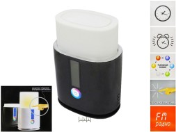 Светильник RGB сенсорный + часы + радио Jazzway