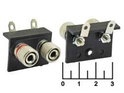 Клемма банан 2 гнезда металл 35*27 (1-757)