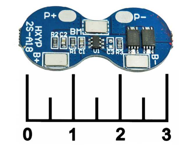 Контроллер заряда для литиевых элементов 7.4V 4A BMS 2S WH-2S80A/HXYP-2S-A18 с балансиром
