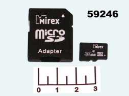 Карта памяти micro SD 32Gb + адаптер SD Mirex class10 (SDHC) UHC-I