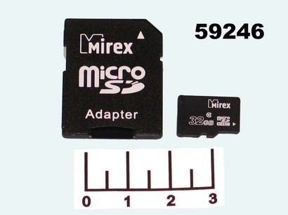 КАРТА ПАМЯТИ MICRO SD 32GB + АДАПТЕР SD MIREX CLASS10