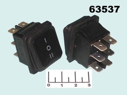 Выключатель 250/16 IRS-2A черный 3-х позиционный 6 контактов (KCD2-23N)