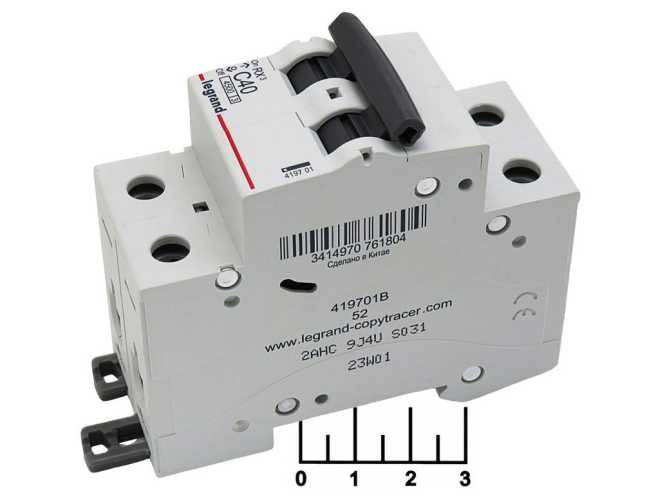 Автоматический выключатель C 40A 2-полюсный Legrand RX3