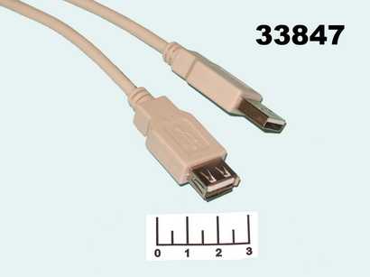 Шнур USB-USB A гнездо 3м Cablexpert