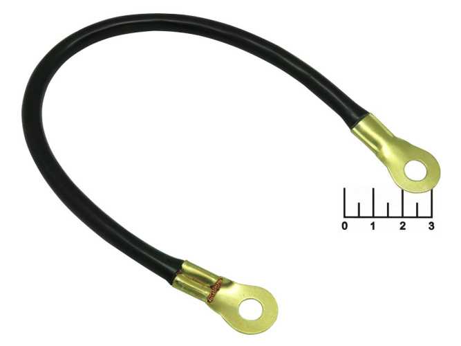 Провод массы с клеммами кольцевыми 8мм 1*16мм 30см (5815)