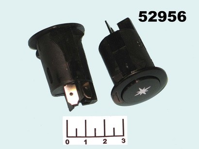 Кнопка PBS-R/R черная без фиксации 2 контакта SW-2503