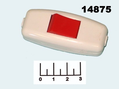 Выключатель 250/6 1-клавишный проходной белый с красной клавишей EL-BI/Lezard под винт