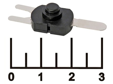 Кнопка для фонаря 12*17*9.5мм черная с фиксацией 3 контакта 1A 30V (PBG6) (S1683)