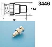 Переходник BNC штекер/RCA гнездо цинк (4-510/9-0064A)