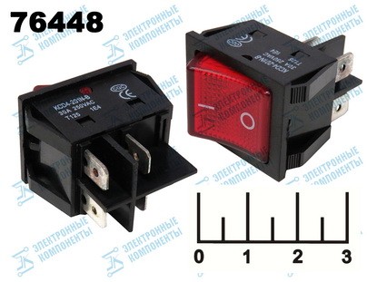 Выключатель 250/30 KCD4-201N-B-R красный 4 контакта (130(30A))