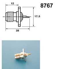 Разъем TNC гнездо в панель под 4 винта 424