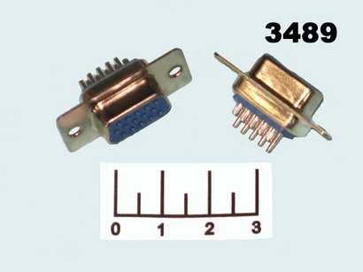 Разъем D-SUB гнездо 15pin 3-х рядный без корпуса на кабель