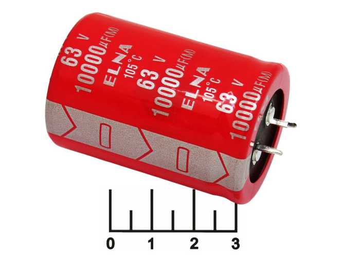 Конденсатор электролитический ECAP 10000 мкФ 63В 10000/63V 3550 105C (ELNA)